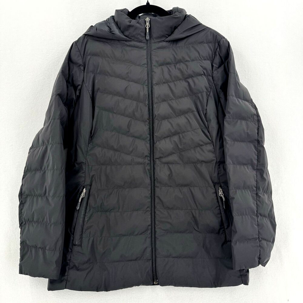 32 Degrees Heat Women’s XL Black Hooded Puffer Jacket Lightweight Winter Coat